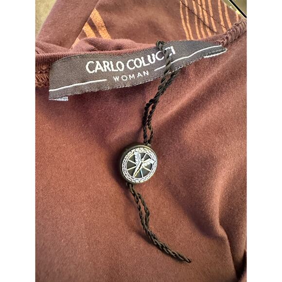 Carlo Colucci Brown embellished top medium - Picture 9 of 10